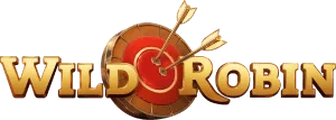 Logo WildRobin – złote litery i tarcza strzelecka